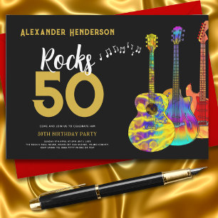Rock and Roll 50. Geburtstagsfeier Einladung