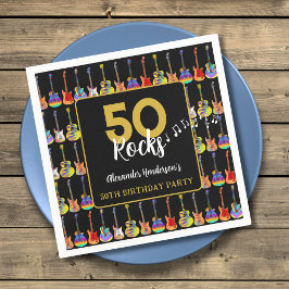 Rock and Roll 50. Geburtstagspartei Custom Serviette
