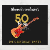Rock and Roll 50. Geburtstagsparty Bierflaschenetikett (Einzelnes Label)