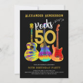Rock and Roll 50. Geburtstagsparty Einladung (Vorderseite)