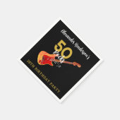 Rock and Roll 50. Geburtstagsparty Serviette (Ecke)