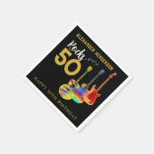 Rock and Roll 50. Geburtstagsparty Serviette (Ecke)