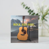 Rock-and-Roll-Aufkleber Einladung (Stehend Vorderseite)