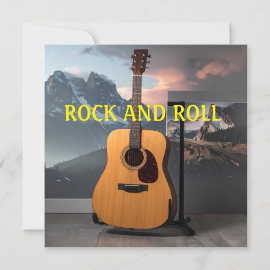 Rock-and-Roll-Aufkleber Einladung (Vorderseite)