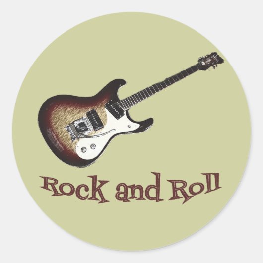 Rock-and-Roll-Aufkleber Runder Aufkleber (Vorderseite)