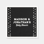 Rock and Roll Baby Dusche Edgy Black & White Serviette (Vorderseite)