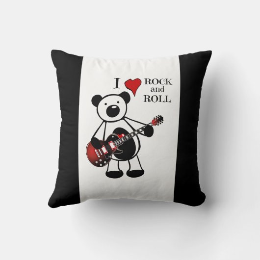Rock and Roll Baby Rocker Kids Guitar Teddy Bear T Kissen (Rückseite)