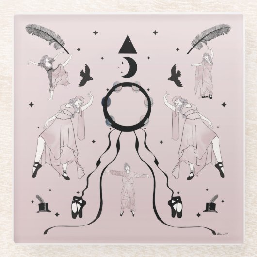 Rock and Roll Balleriina II Glasuntersetzer (Vorderseite)