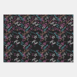 Rock and Roll Birthday Paper Geschenkpapier Set