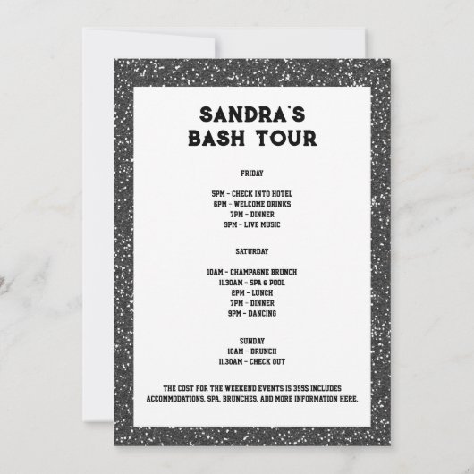 Rock and Roll Black Bach Tour Einladung (Rückseite)