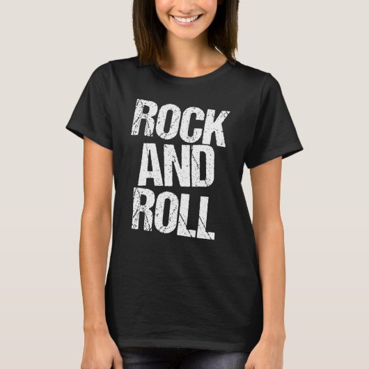 Rock and Roll Bold Typography T-Shirt (Vorderseite)