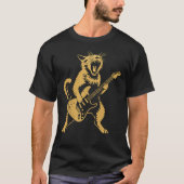 Rock and Roll Cat Playing Guitar | Funny Music Art T-Shirt (Vorderseite)
