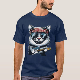 🎸 "Rock and Roll Cat with Guitar" T-Shirt 🐱