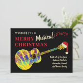 Rock and Roll Christmas Guitar Feiertagskarte (Stehend Vorderseite)