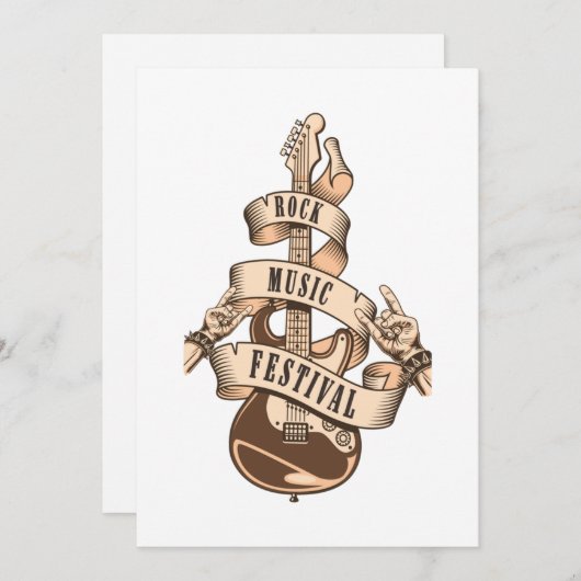 Rock and Roll Classic Einladung (Vorne/Hinten)