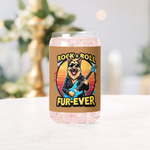 Rock-and-Roll-Deutscher-Schäferhund-Retro-Sonnenun Dosenglas