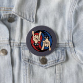 Rock and Roll Devil Horns Yin Yang Button (Beispiel)