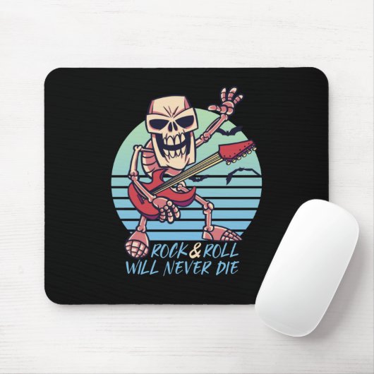 Rock and Roll Die nie Retro Rockstar Halloween Mousepad (Mit Mouse)