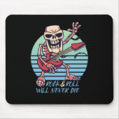 Rock and Roll Die nie Retro Rockstar Halloween Mousepad (Vorne)