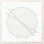 Rock and Roll Drummer Snare Drum Drumsticks Musik Glasuntersetzer (Rückseite)