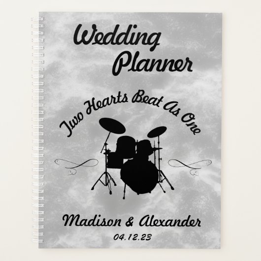 Rock and Roll Drummer Wedding Musician Drum Kit Planer (Vorderseite)