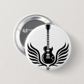 rock and roll electric guitar wings button (Vorne & Hinten)