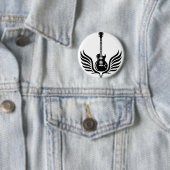 rock and roll electric guitar wings button (Beispiel)