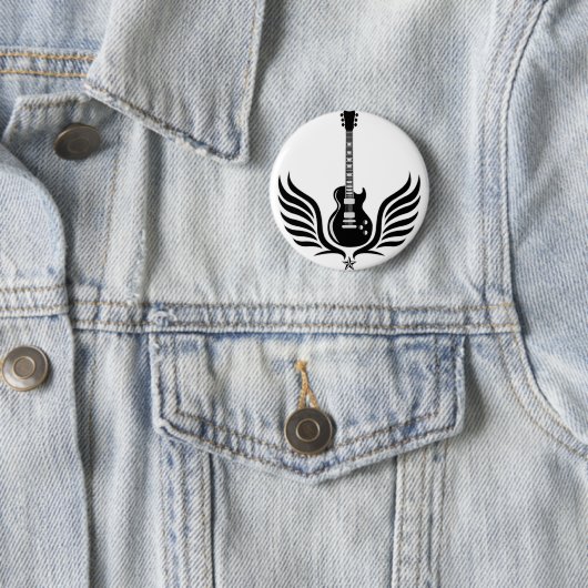 rock and roll electric guitar wings button (Beispiel)