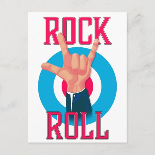 Rock and Roll Evil's Hörner Postkarte (Vorderseite)