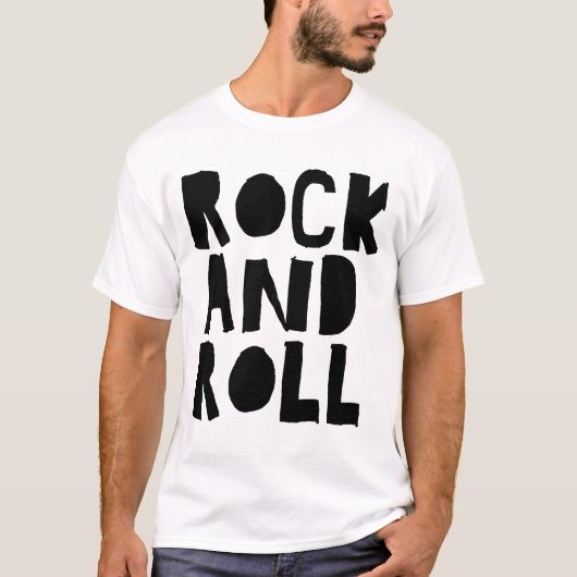 Rock and Roll fett Logo Design T-Shirt (Vorderseite)