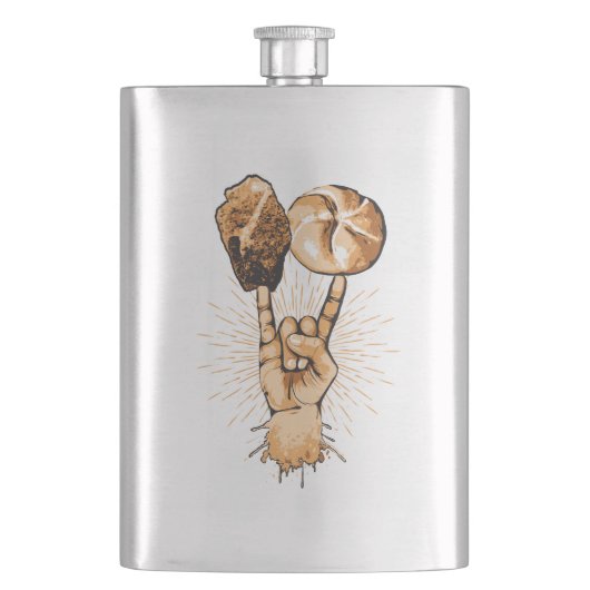 Rock and Roll Flask Flachmann (Vorderseite)