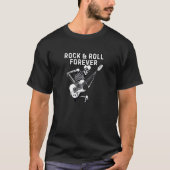 Rock and Roll Forever Skeleton Guitar Player T-Shirt (Vorderseite)
