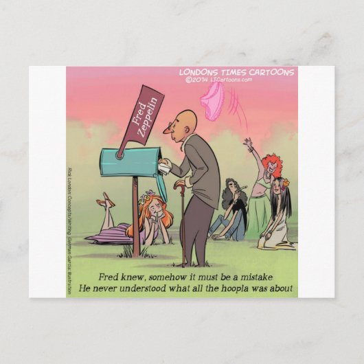 Rock and Roll Fred Funny Postkarte (Vorderseite)