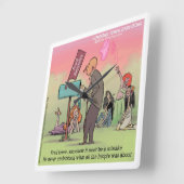 Rock And Roll Fred Funny Quadratische Wanduhr (Winkel)