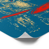 Rock And Roll Funny Cat Playing Drum For Men Women Poster (Ecke)