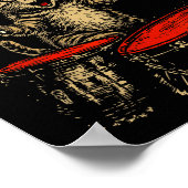 Rock And Roll Funny Cat Playing Drum For Men Women Poster (Ecke)