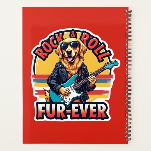 Rock and Roll Fur Ever Golden Retriever Dog Planer (Rückseite)