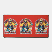 Rock and Roll Fur Ever Golden Retriever Dog Schreibtischunterlage (Vorderseite)