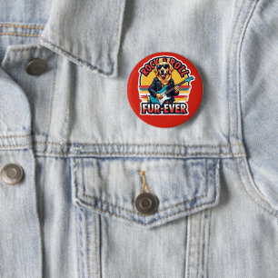Rock-and-Roll Fur-Ever Golden Retriever Hund Button