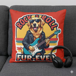 Rock-and-Roll Fur-Ever Golden Retriever Hund Kissen