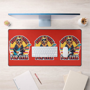 Rock-and-Roll Fur-Ever Golden Retriever Hund  Schreibtischunterlage