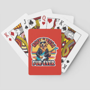 Rock-and-Roll Fur-Ever Golden Retriever Hund Spielkarten