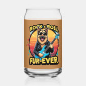 Rock and Roll German Shepherd Retro Sunset Art Dosenglas (Rückseite)