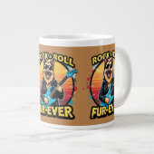 Rock and Roll German Shepherd Retro Sunset Art Jumbo-Tasse (Vorderseite Rechts)