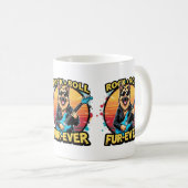 Rock and Roll German Shepherd Retro Sunset Art Kaffeetasse (VorderseiteRechts)