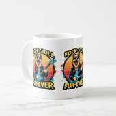 Rock and Roll German Shepherd Retro Sunset Art Kaffeetasse (Vorderseite Links)