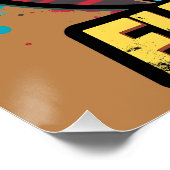 Rock and Roll German Shepherd Retro Sunset Art Poster (Ecke)