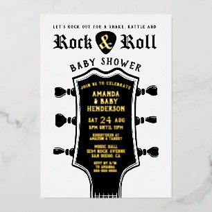 Rock-and-Roll-Gitarre-Baby-Party Folieneinladung