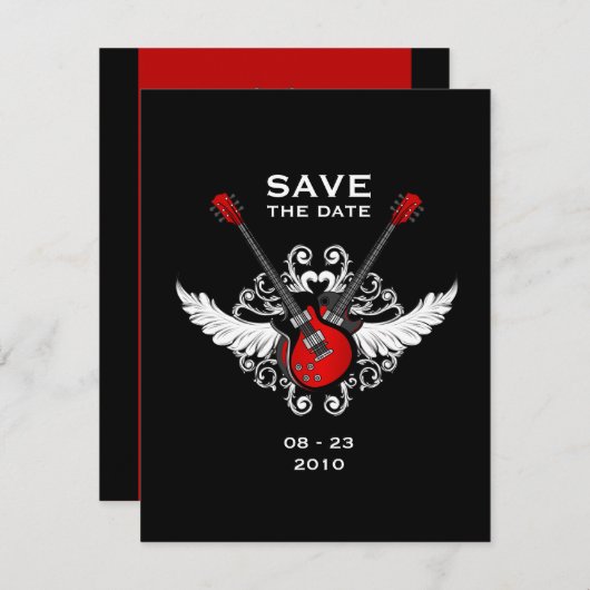 Rock and Roll Gitarren Save the Date (Vorne/Hinten)
