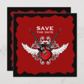 Rock and Roll Gitarren Save the Date Einladung (Vorne/Hinten)